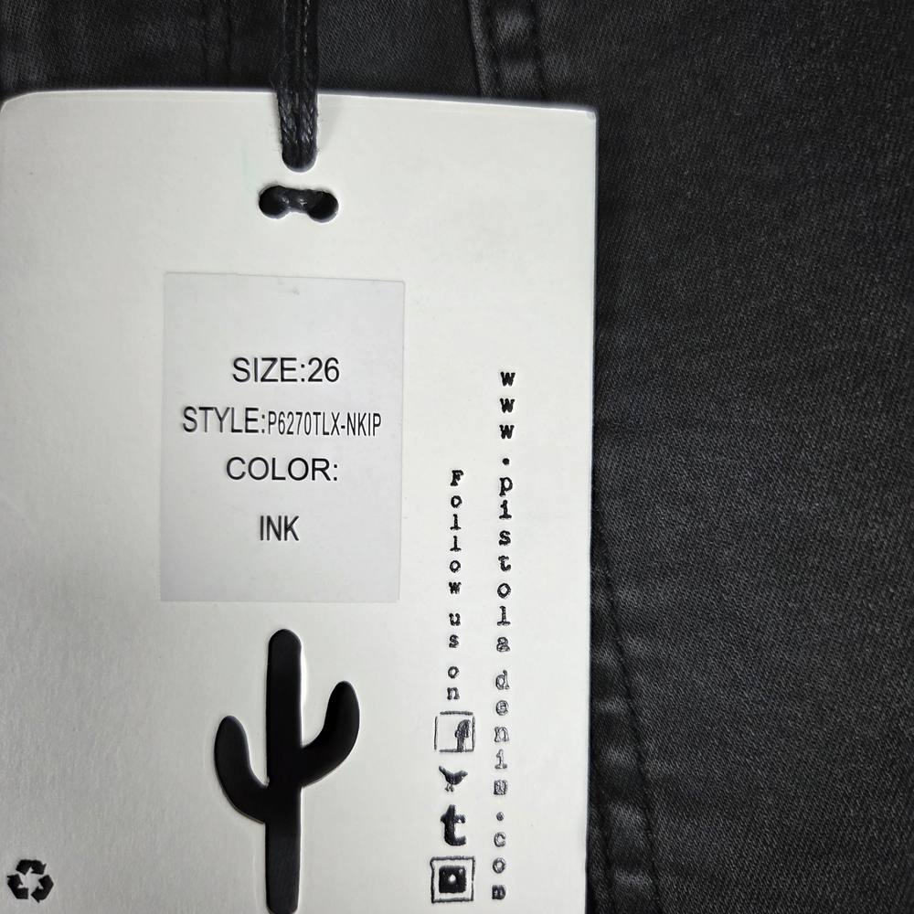 Pistola Alice Ink Black Gray Utility Skinny Moto Panel Stretch Denim Size 26 NWT - Picture 14 of 16